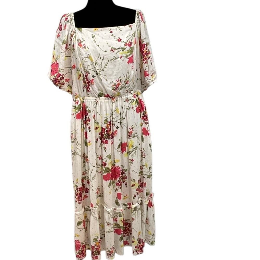 Lane Bryant Floral Tiered Puff Sleeve Spring Size 20